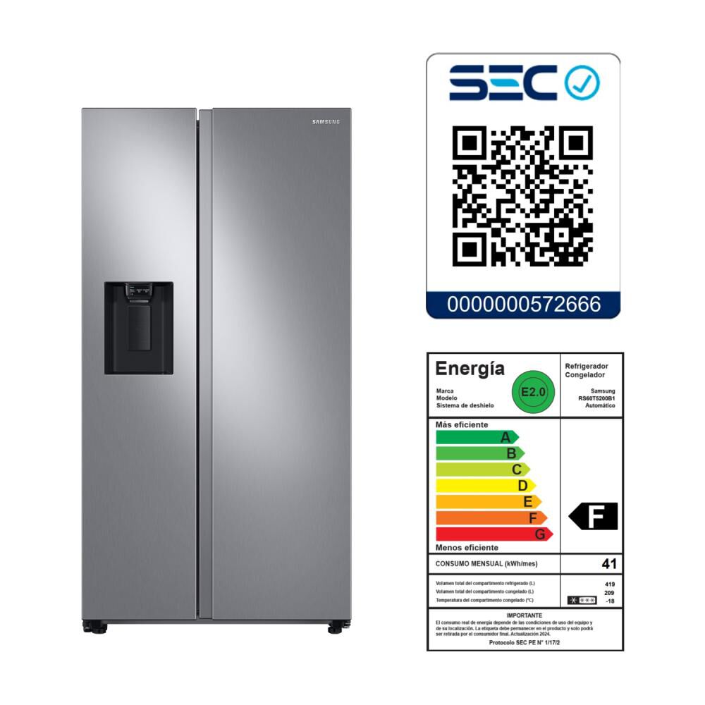 Refrigerador Side By Side Samsung Rs60t5200s9zs / No Frost / 628 Litros / F image number 8.0