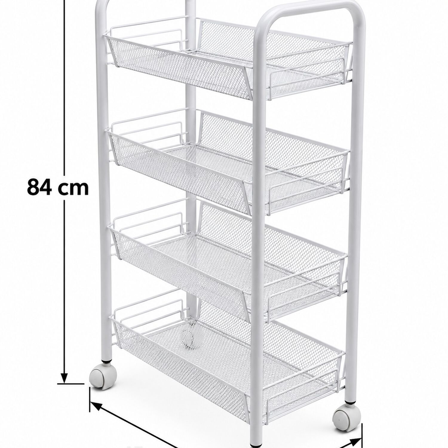 Carrito Organizador Verdulero Frutero Met&aacute;lico 4 Niveles Con Ruedas Blanco image number 7.0