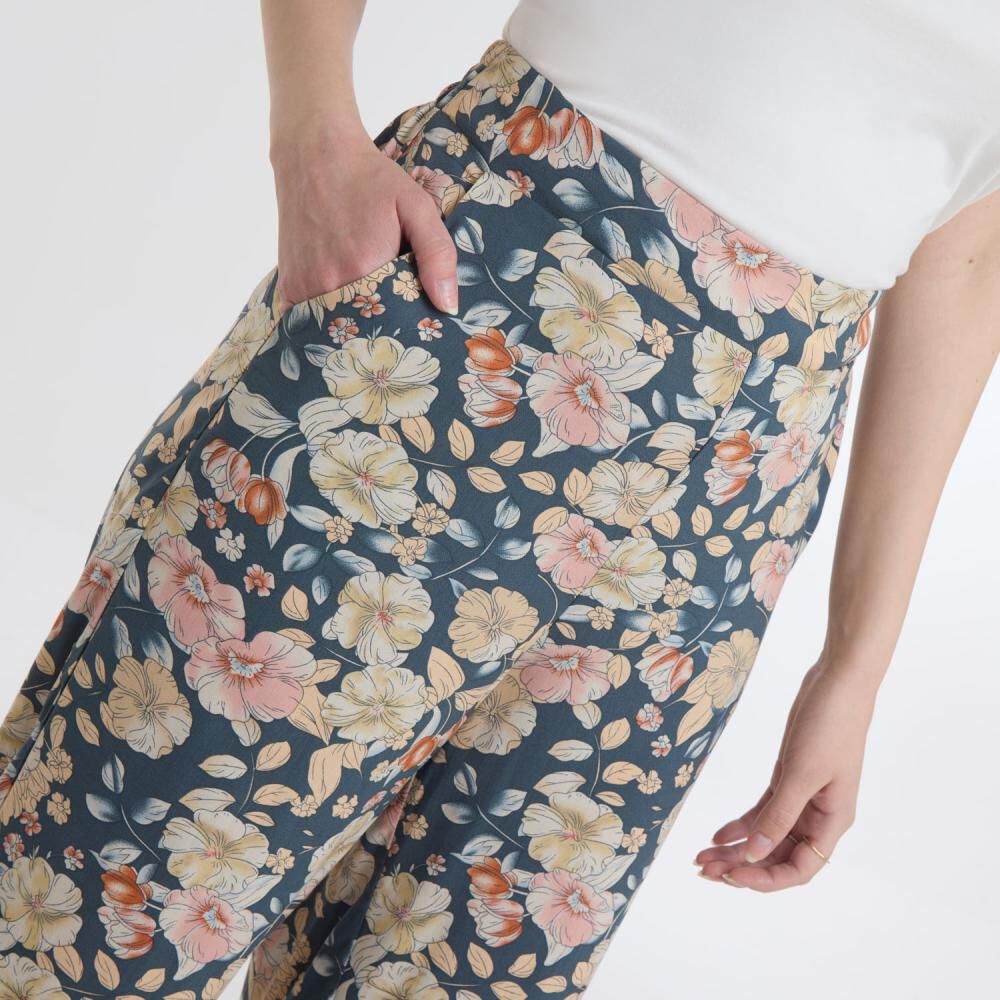 Pantal&oacute;n Full Print Tiro Medio Palazzo Mujer Geeps image number 4.0