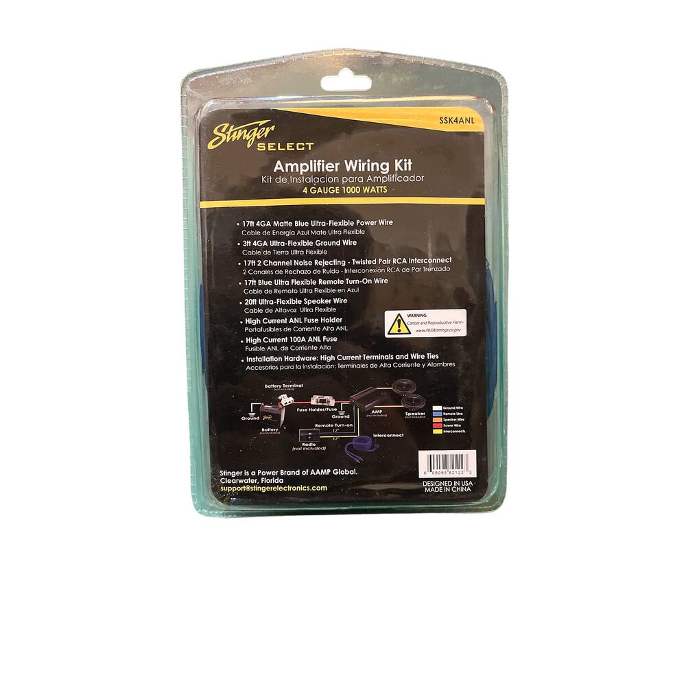 Kit De Cables Instalaci&oacute;n Stinger Ssk4anl 4ga Fusible De 100amp image number 2.0