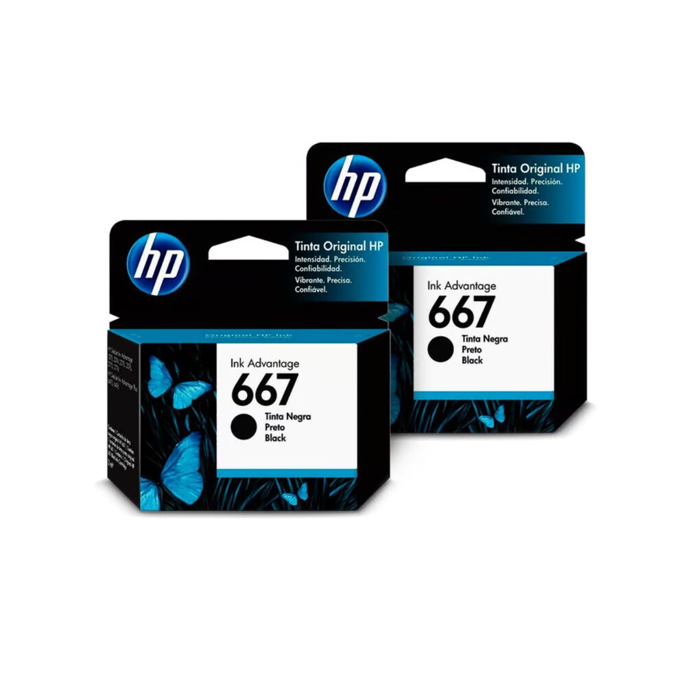 Pack 2 Tintas Hp 667 Negro Original 1275/2374/2375/2376/2775 image number 1.0