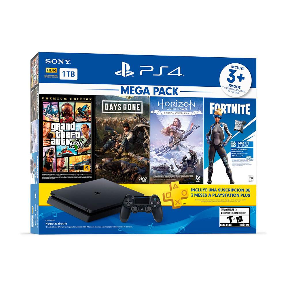 Consola Ps4 1 TB / 1 Control / 3 Juegos / Fornite Voucher / 3 Meses Ps Plus image number 1.0