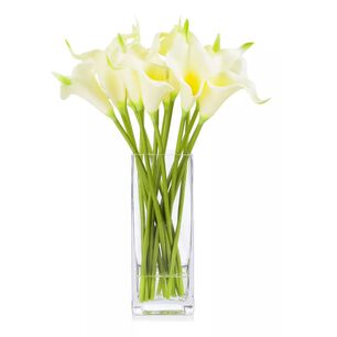 Florero Quadro De 20cm Vidrio Transparente Decoracion