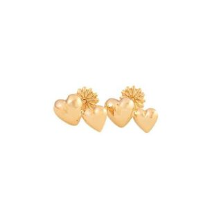 Aros Doble Coraz&oacute;n Oro 18k Atornillados 1.10gr Mujer Ni&ntilde;a Hipoalerg&eacute;nicos
