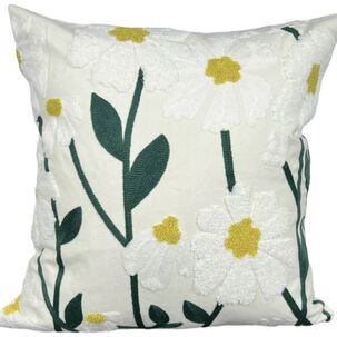 Funda Bordada Para Cojin 45x45cm Cierre Oculto Algodon