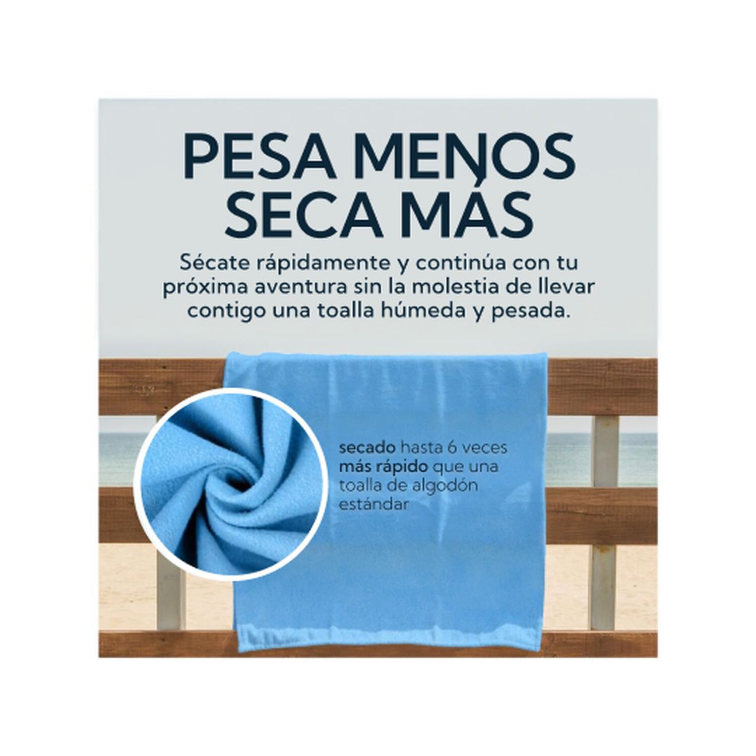 Pack 2 Toallas Microfibra Suede Azul image number 5.0