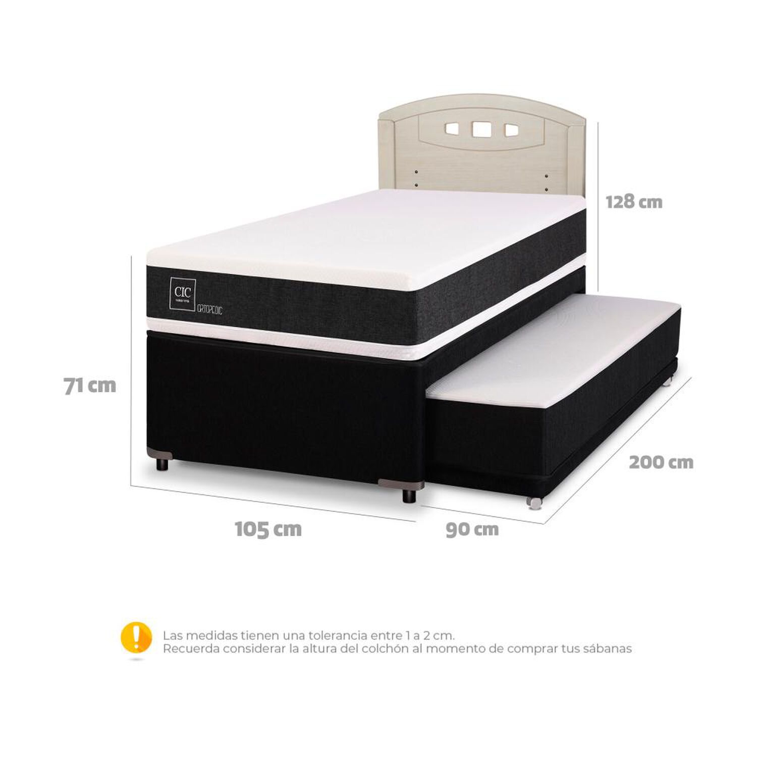 Cama Nido Cic Cama Nido / 1.5 Plazas / Base Funcional + Respaldo image number 3.0