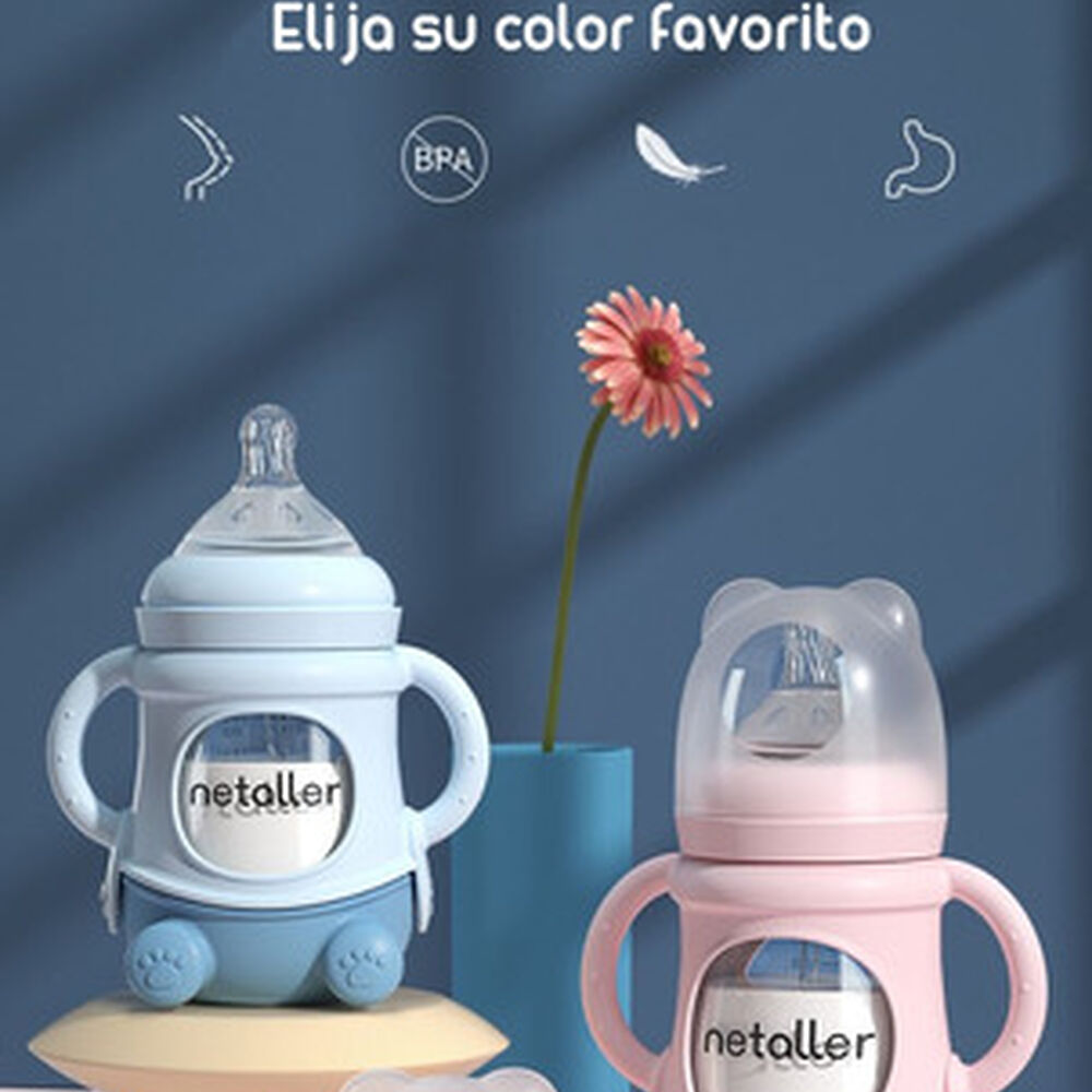 Mamaderas Con Chupetes Y Protector Lubabycas Azul image number 1.0