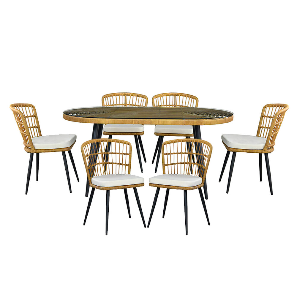 Comedor Terraza Londres Coj&iacute;n Marfil 6 Personas image number 0.0