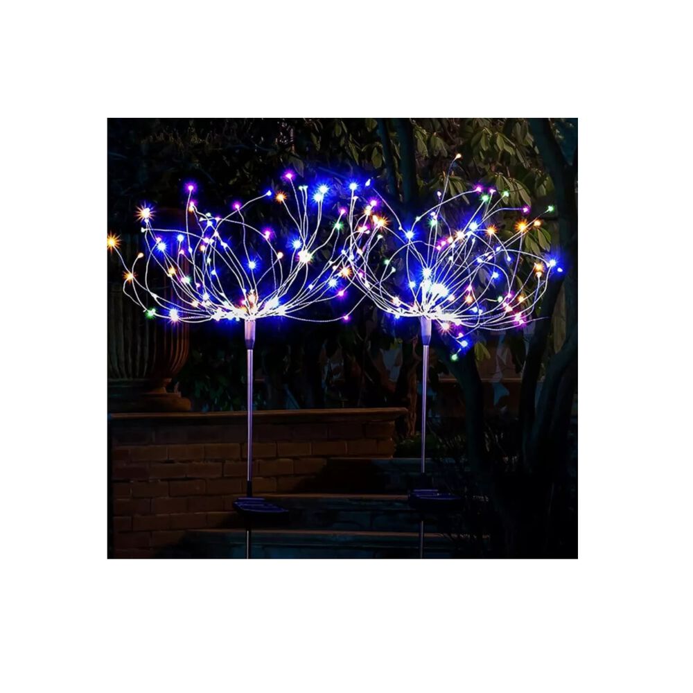 Pack X2 Luces Multicolor Solares Micro Led Fuego Artificial image number 2.0