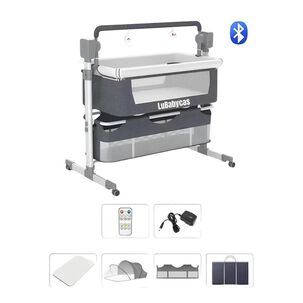 Cuna Colecho Mecedora El&eacute;ctrica Gris Lubabycas