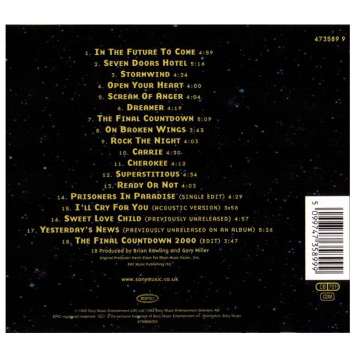 Europe - Best Of 1982-2000 | Cd image number 1.0