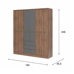 Cl&oacute;set Troy 6p + 3c Canela-titanio