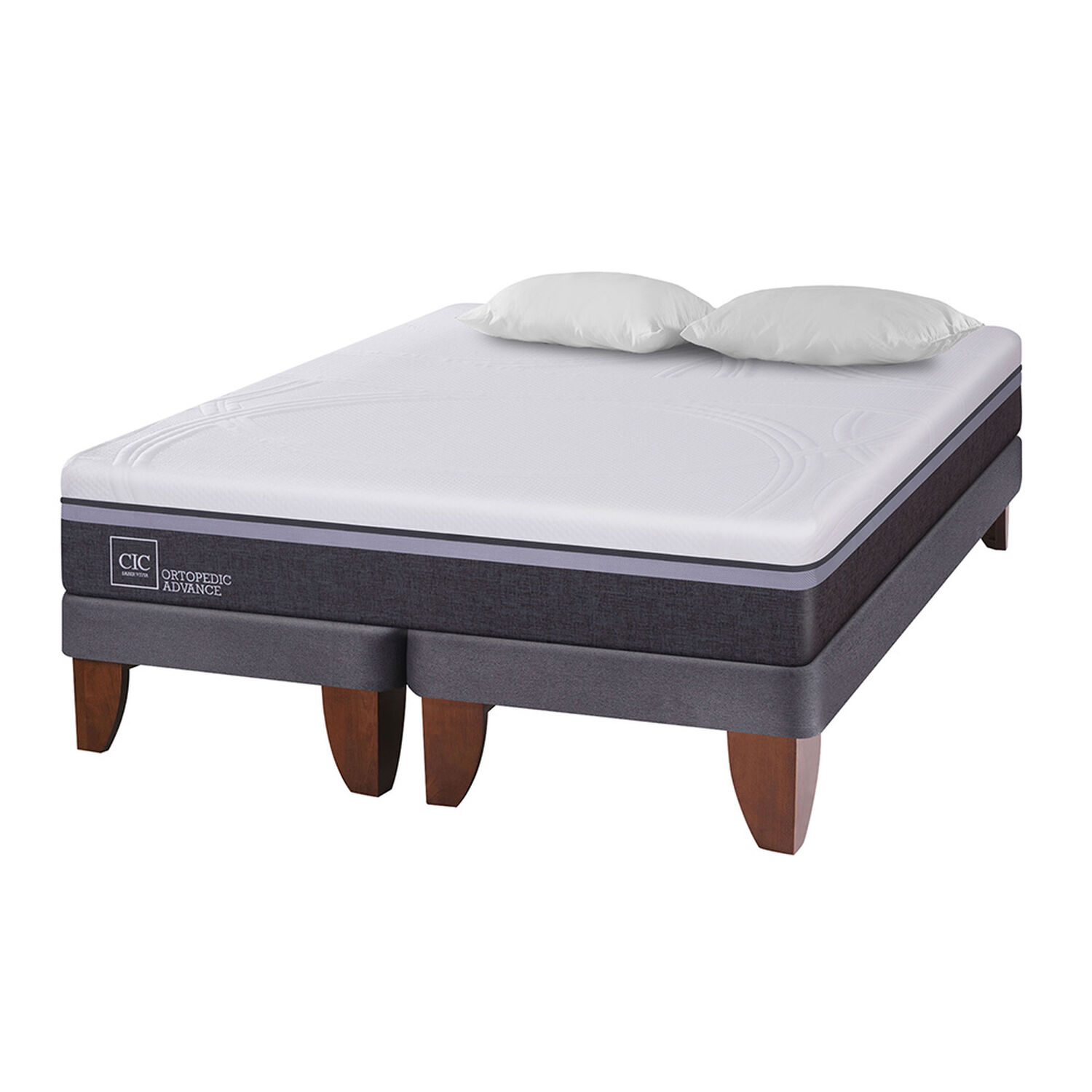 Cama Europea Cic Ortopedic Advance / King / Base Dividida + Almohadas image number 1.0