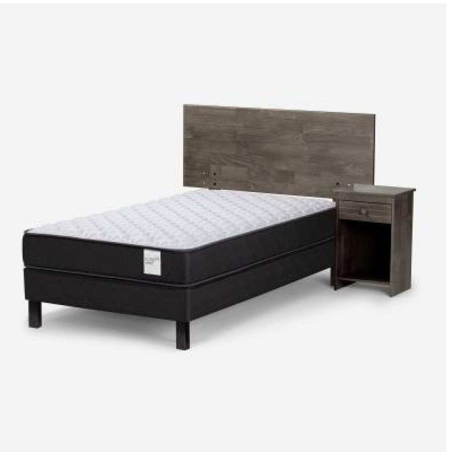 Cama Europea Rosen Wave / 1 Plaza / Base Normal + Set De Maderas Tabor Grafito image number 10.0
