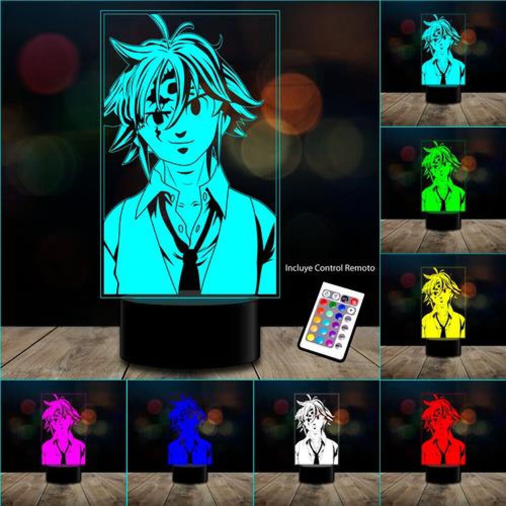 Lampara 3d Nanatsu No Taizai Meliodas 16 Colores image number 1.0