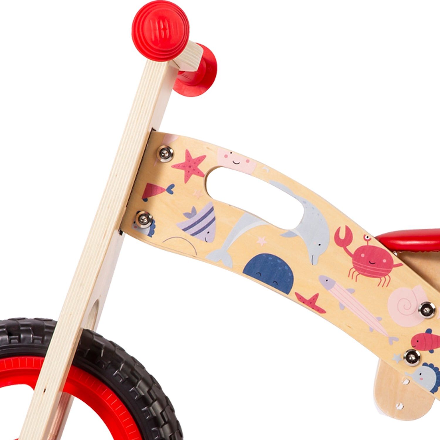 Bicicleta De Equilibrio Aprendizaje Madera Oc&eacute;ano Rojo Bebesit image number 4.0