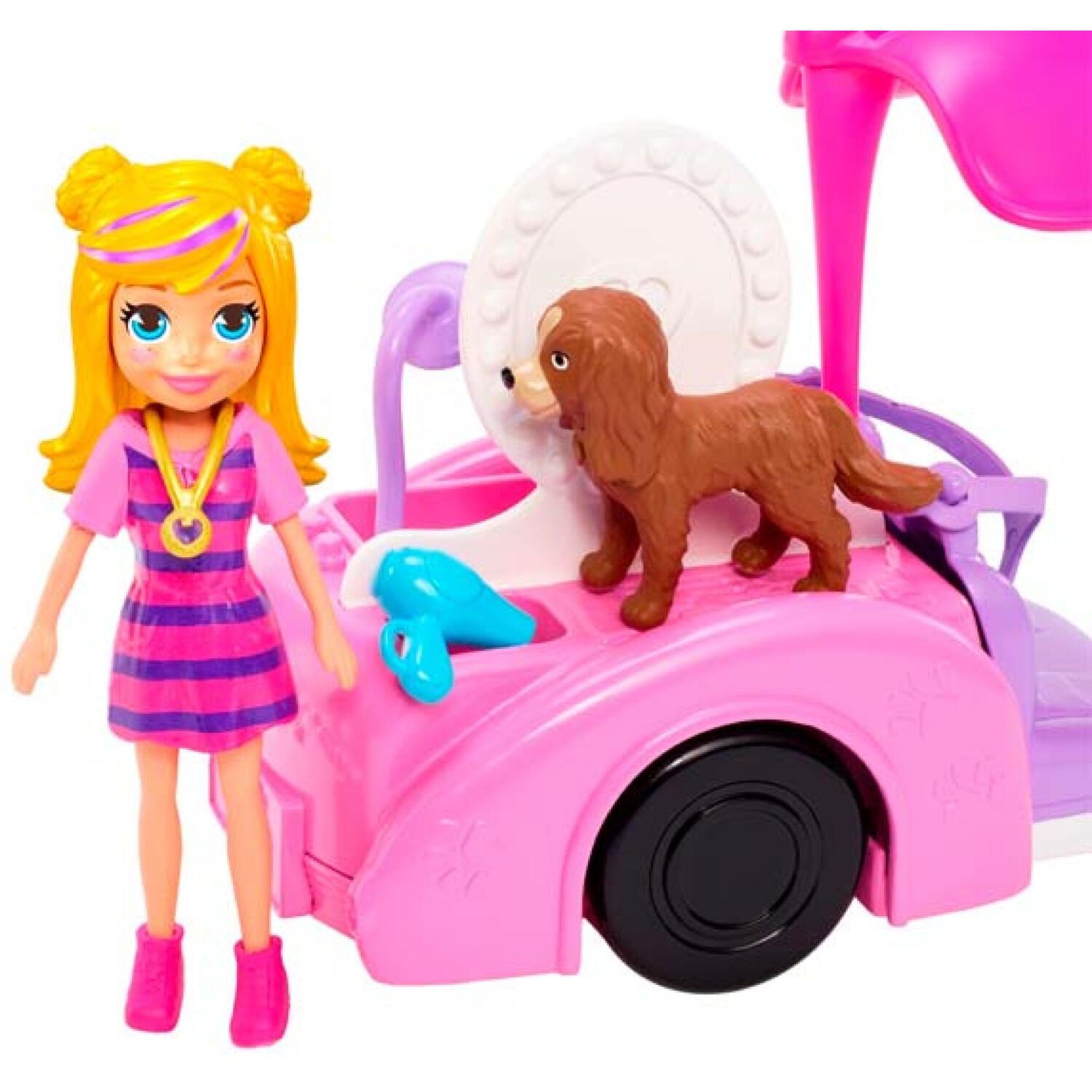 Juguete Auto Ba&ntilde;o De Perritos Infantil Rosado Polly Pocket image number 1.0