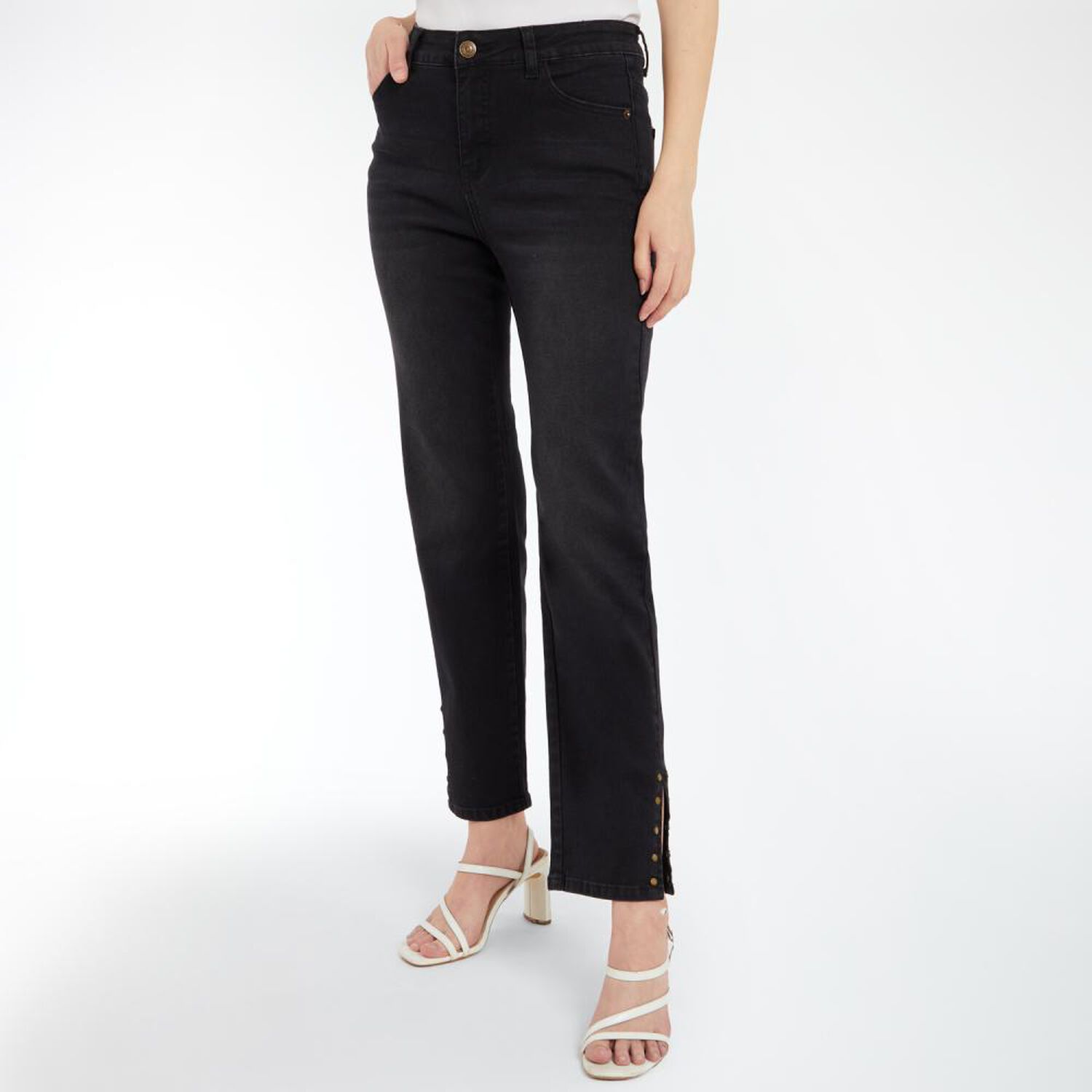 Jeans Fashion Con Tachas Tiro Medio Regular Mujer Geeps image number 2.0