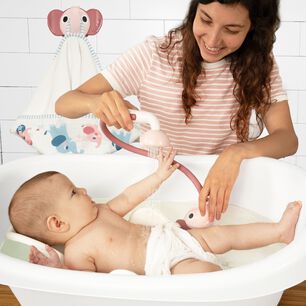 Set De Ba&ntilde;o Ducha Infantil Elefante Y Toalla Rosa Ni&ntilde;a Yookidoo