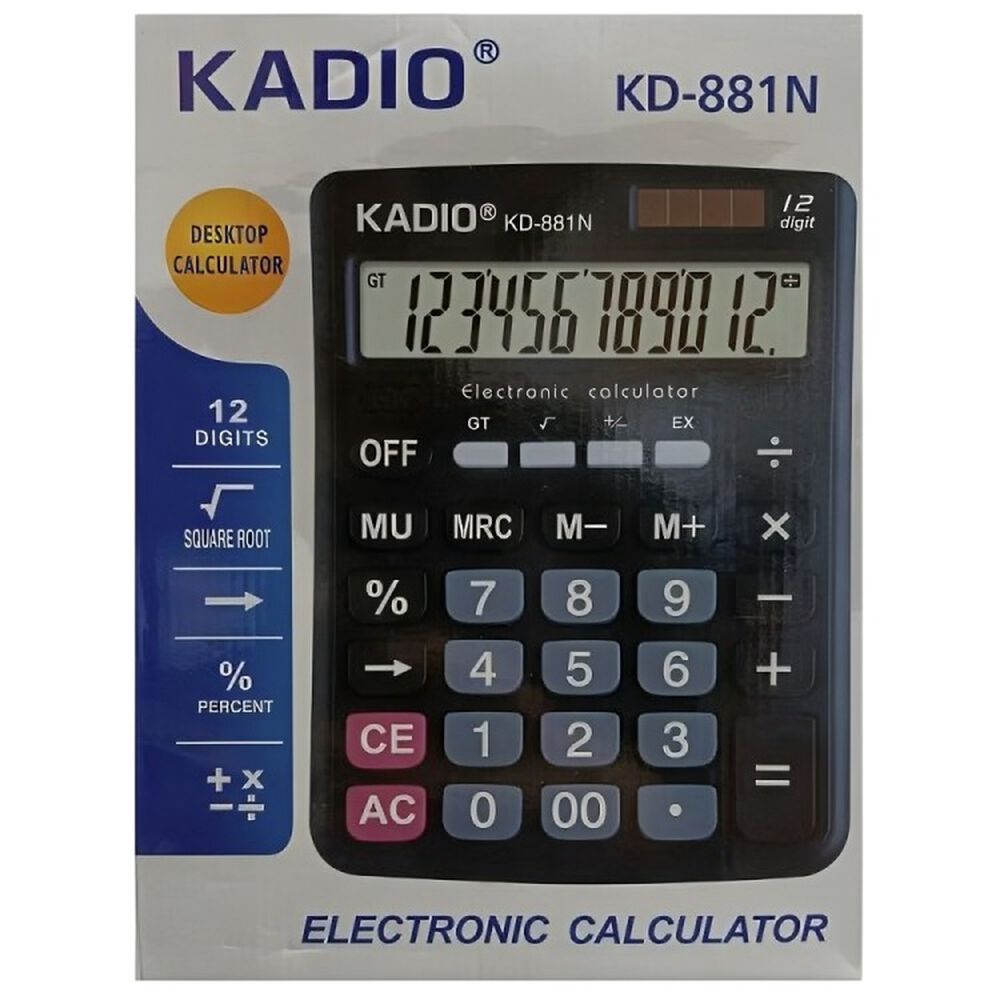 Calculadora 12 Dígitos Kadio Kd-881n image number 2.0
