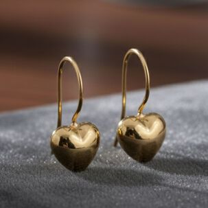 Aros Gancho Coraz&oacute;n 5mm N1 Oro 18k Colgantes 1gr Mujer Elegantes Regalo