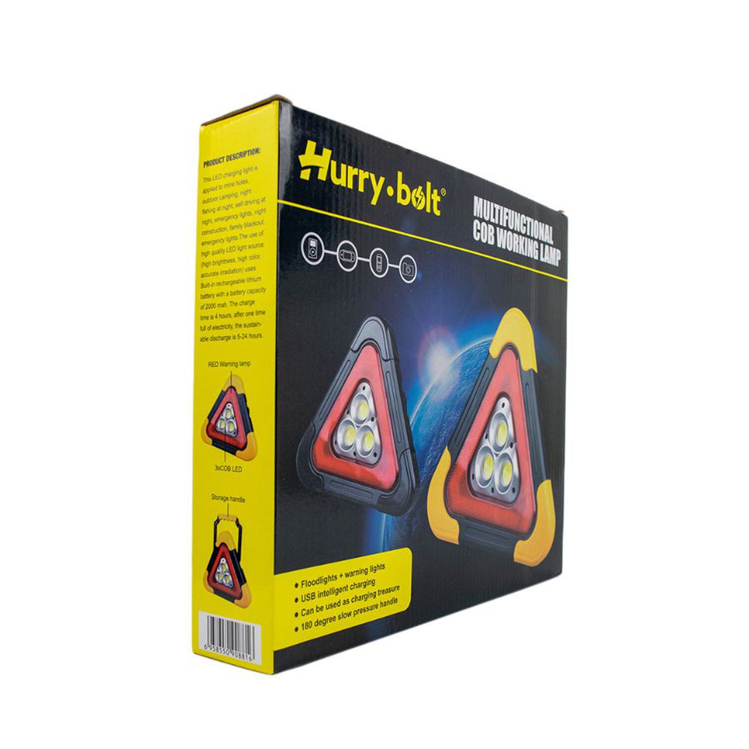 Linterna Foco De Emergencia Triangular Led Solar Auto Ruta image number 5.0