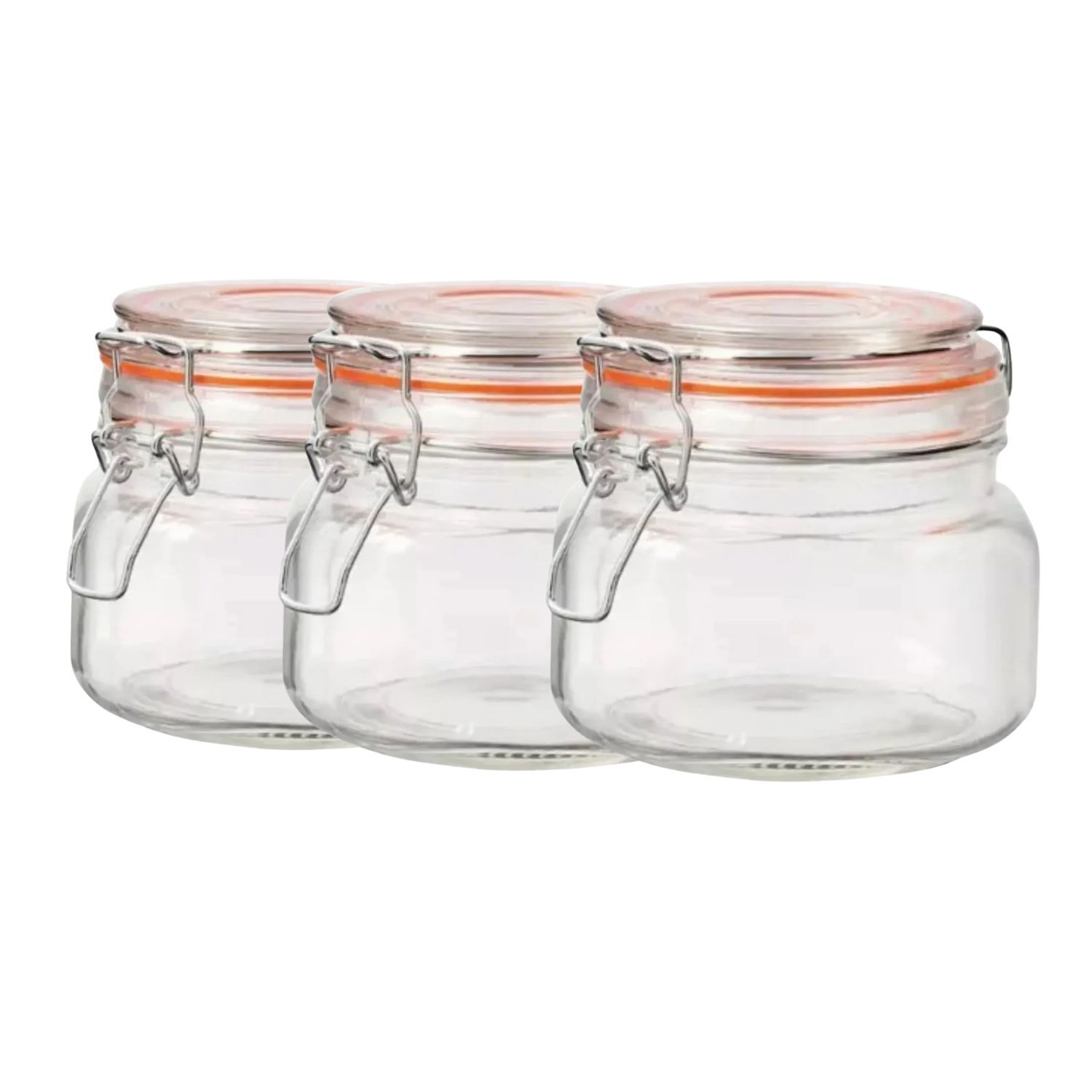 Set 3 Frascos Vidrio Con Tapa Hermetica De 500ml Allegra image number 1.0