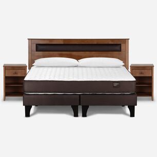 Cama Europea Rosen Ergo T / King / Base Dividida + Set De Maderas Ferrara + Almohada Light