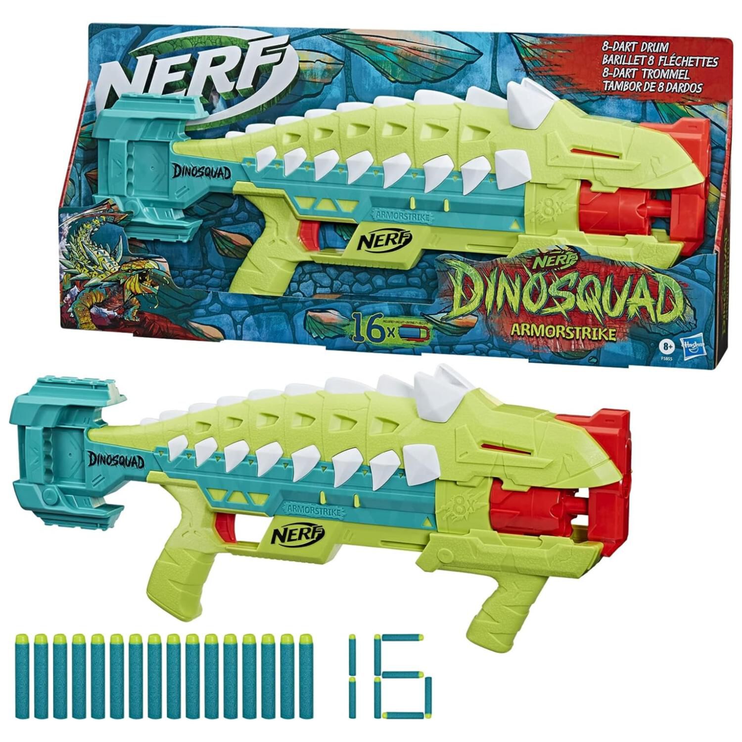 Juguete Nerf Dinosquad Armorstrike 8 Dardos Hasbro image number 2.0