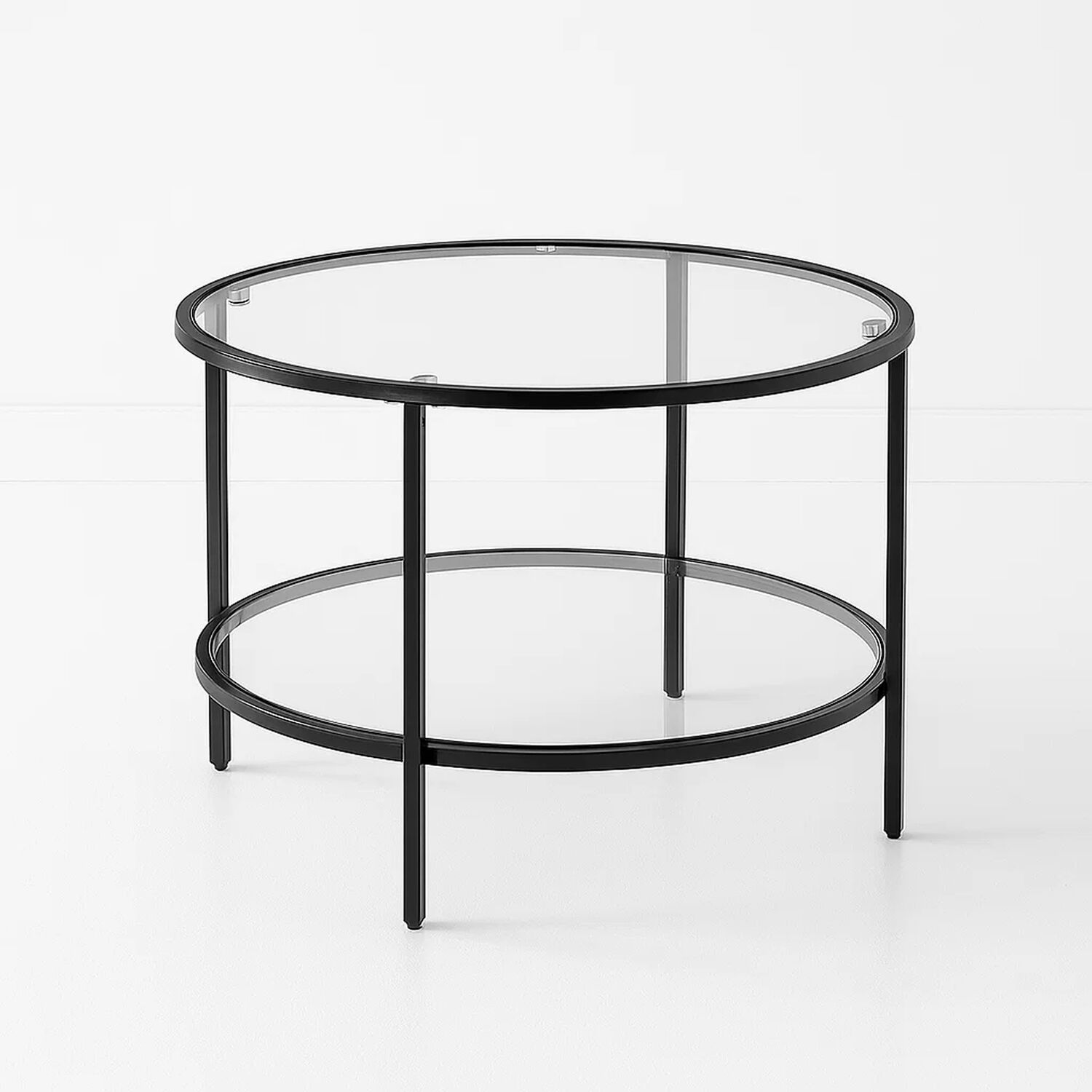 Mesa De Centro Orbe Con Vidrio Y Metal Negro image number 0.0