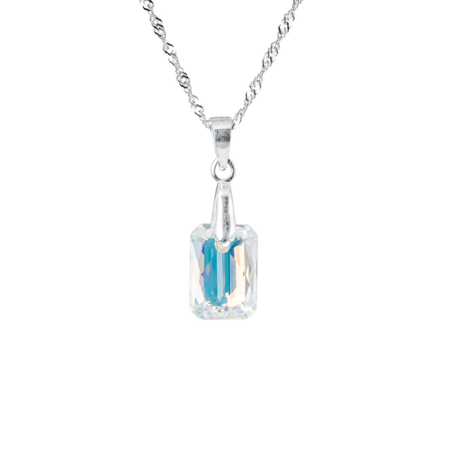 Collar Estefania Cristales Genuinos Aurora Boreal image number 0.0