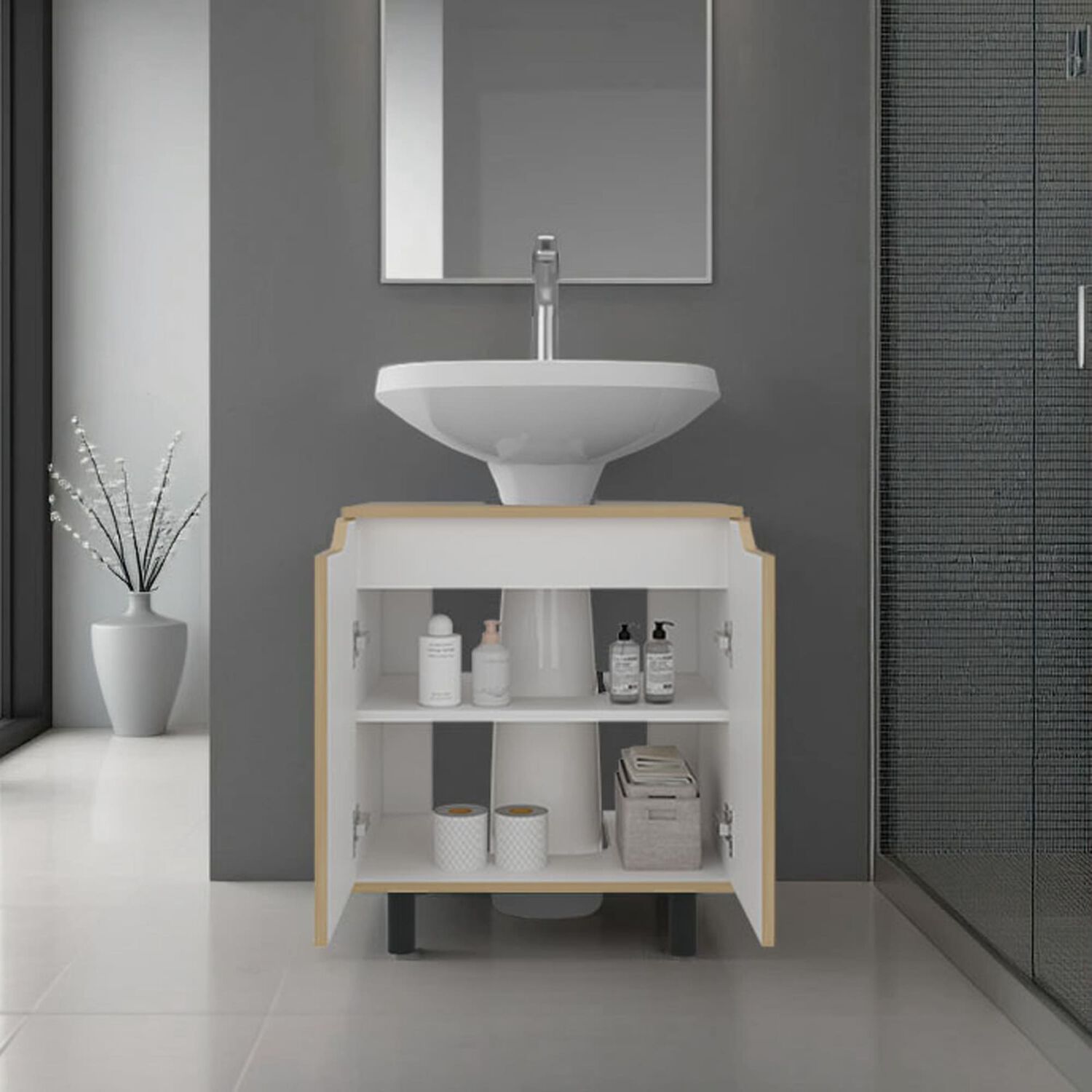 Mueble Para Lavamanos 63x55x41.3 Cm 2 Puertas image number 5.0