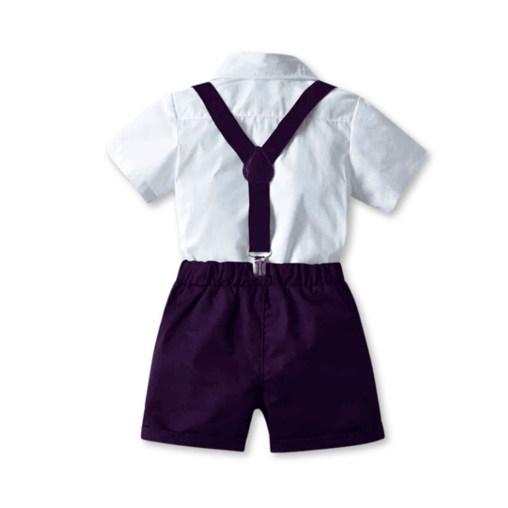 Conjunto De Vestir Con Corbatín Y Pantalón Corto De 9 Meses A 6 Años image number 1.0