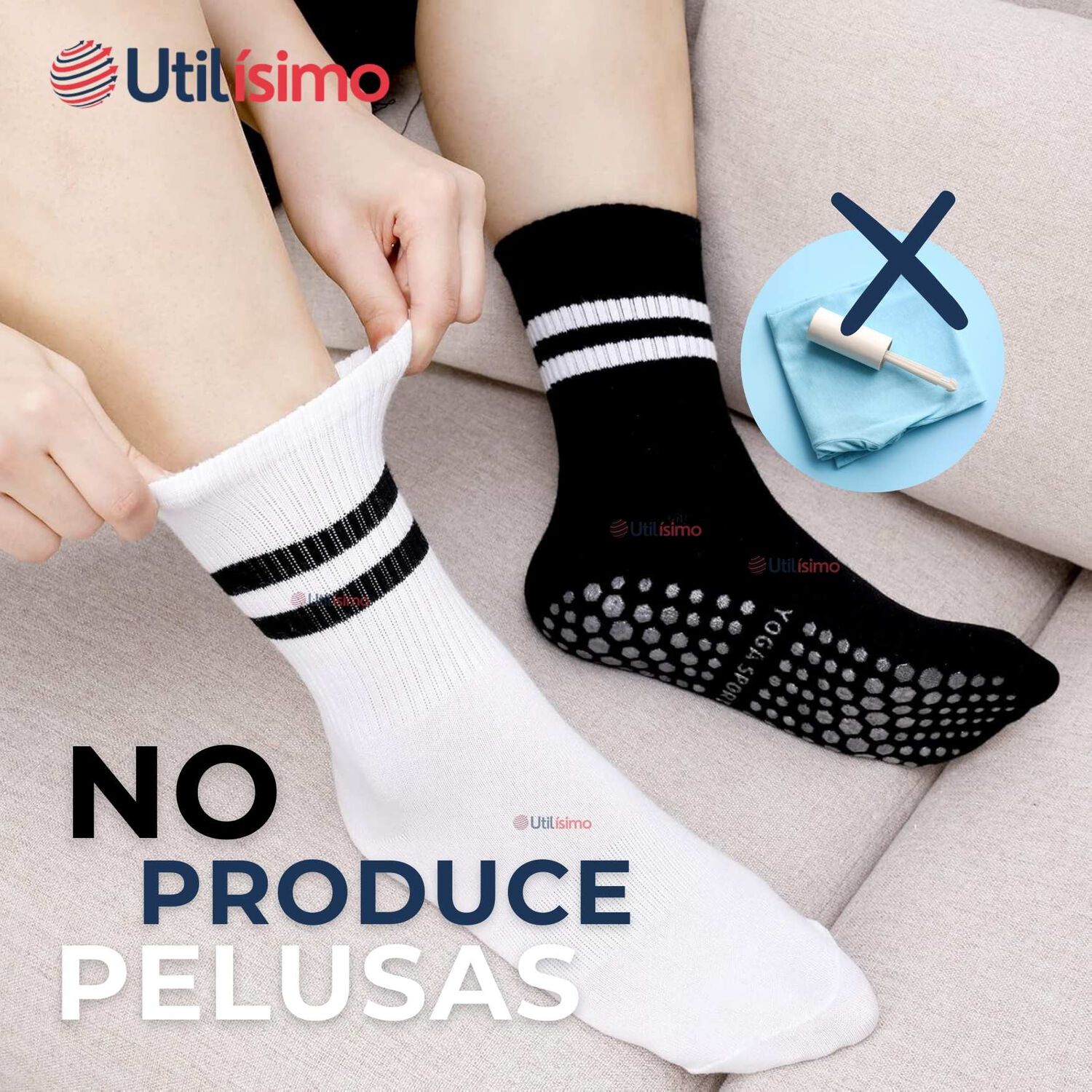 Pack 12 Pares Calcetines Antideslizantes Largos Hombre image number 8.0