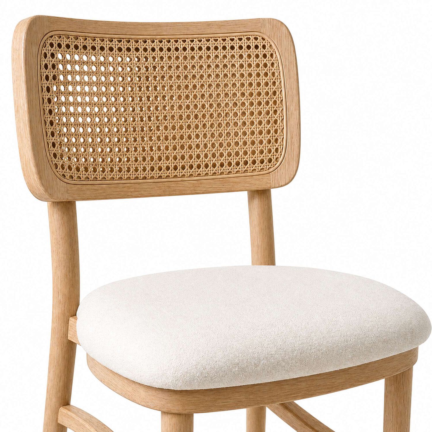 Silla De Estilo Natural Con Respaldo Tejido Y Asiento Acolchado image number 5.0