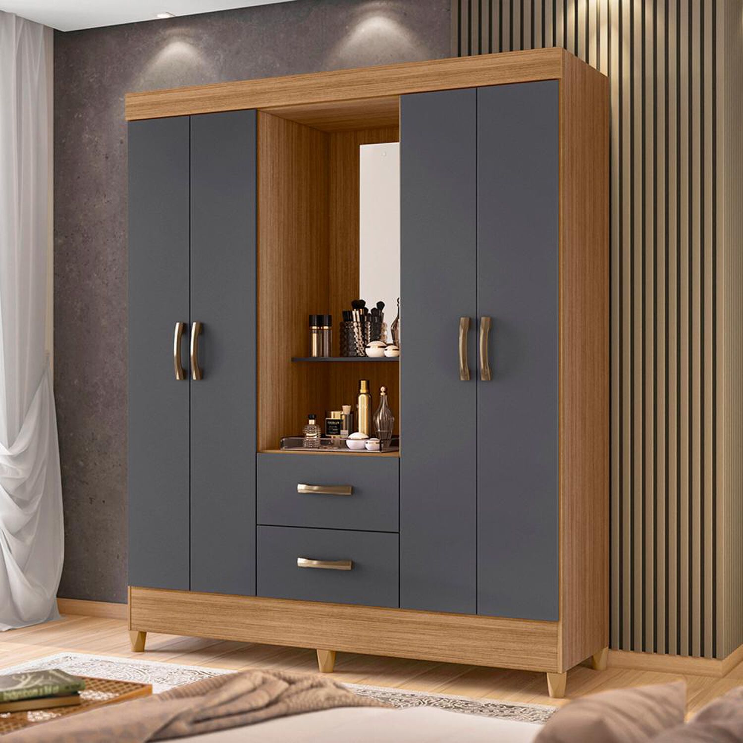 Cl&oacute;set Vekka Home Cl&oacute;set Capelina / 4 Puertas / 2 Cajones image number 3.0