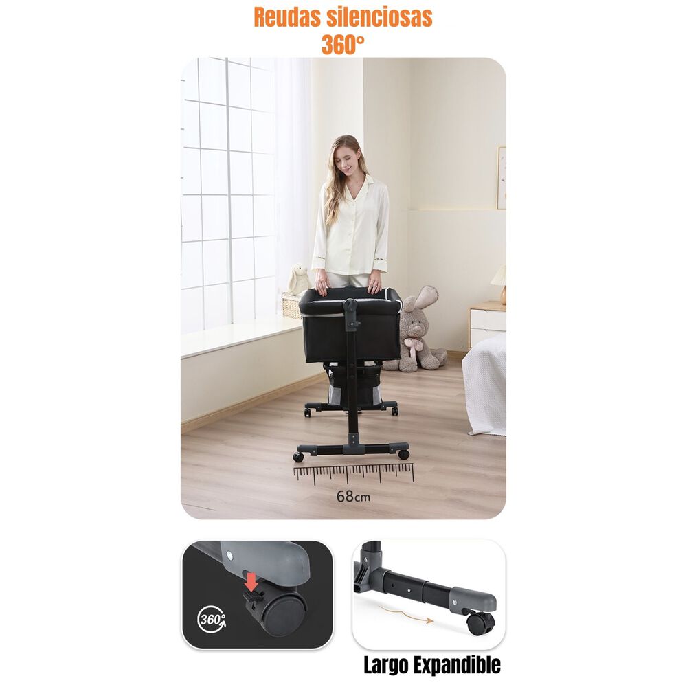 Cuna Colecho One Con Mosquitero Colch&oacute;n Rosada Lubabycas image number 6.0