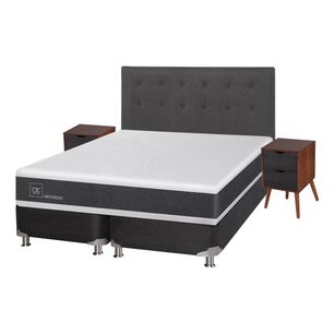 Box Spring Cic Ortopedic / 2 Plazas / Base Dividida  + Set De Maderas