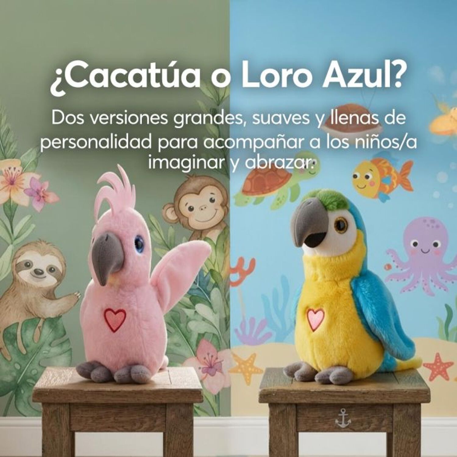 Peluche Repite Canta Aletea Happy Yappers Loro Azul Grande image number 7.0