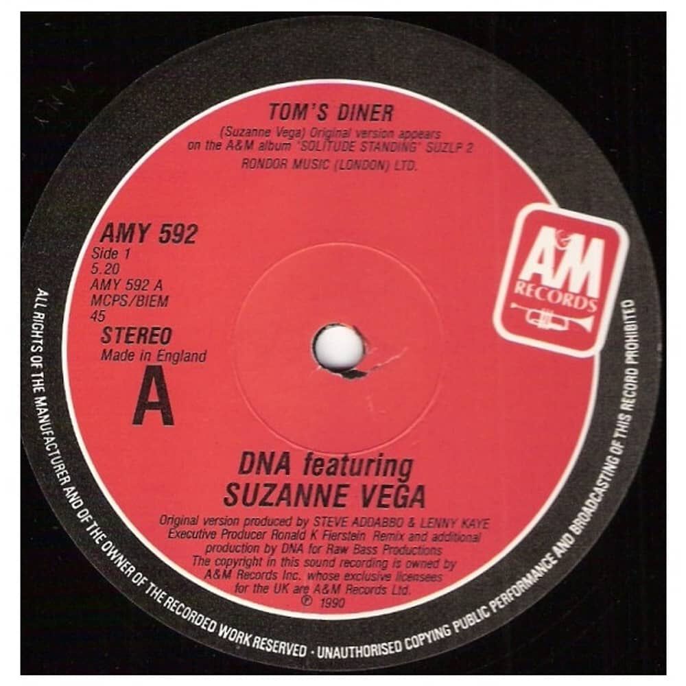 D.n.a Ft. Suzanne Vega - Tom's Diner | 12'' Maxi Single Usado image number 1.0