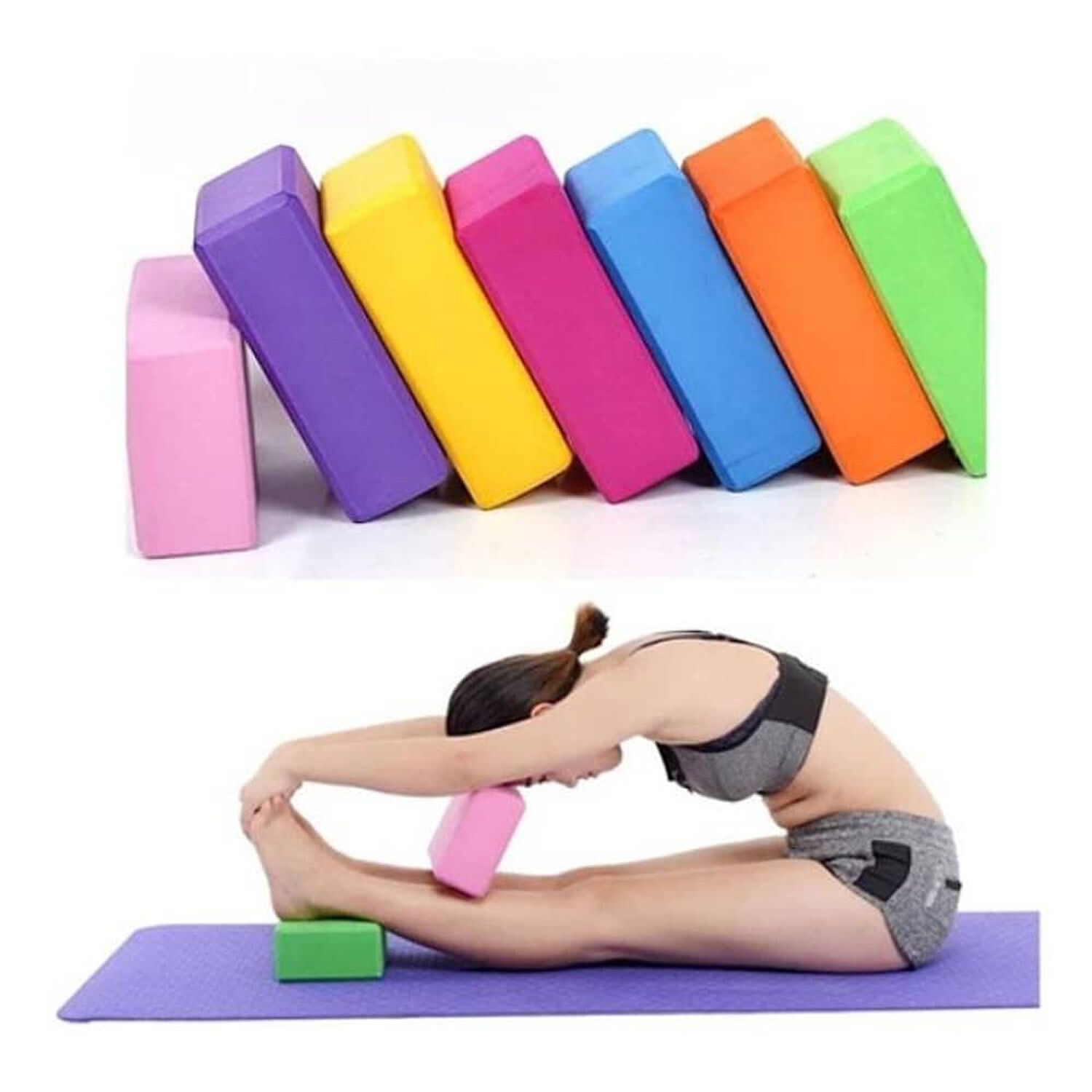 Ladrillo Bloque Goma Eva Yoga Pilates Ejercicios Soporte image number 1.0