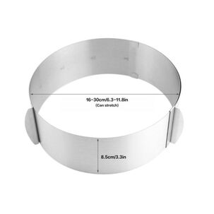 Molde Aro Ajustable Tortas Reposter&iacute;a 15 A 30 Cm Inoxidable