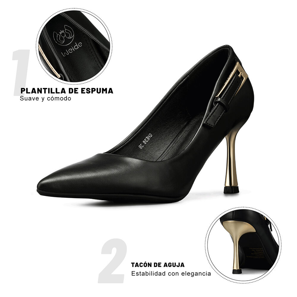 Zapato Taco Alto Formal Simil Charol Mujer Weide Ghe38 image number 8.0