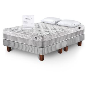 Cama Europea Cannon Home Hybrid Cloud / King / Base Dividida + Almohadas
