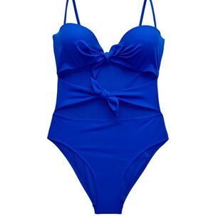 Trikini Con Doble Nudo Color Azul