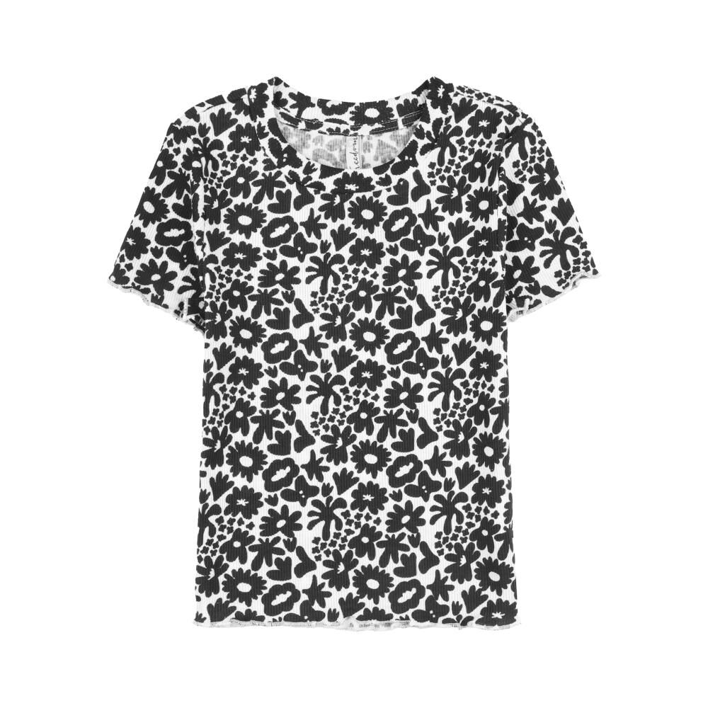 Polera Crop Estampada Manga Corta Cuello Redondo Mujer Freedom image number 0.0