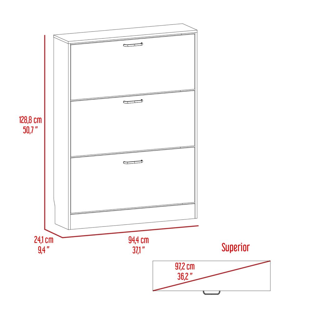 Mueble Zapatero 3 Compartimientos 128,7x94,2x24 Cm Beige image number 6.0