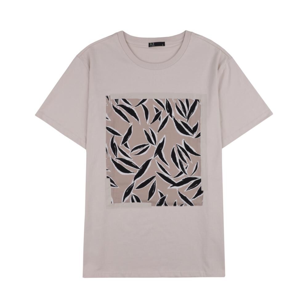 Polera Estampada Manga Corta Cuello Redondo Hombre Az Black image number 0.0