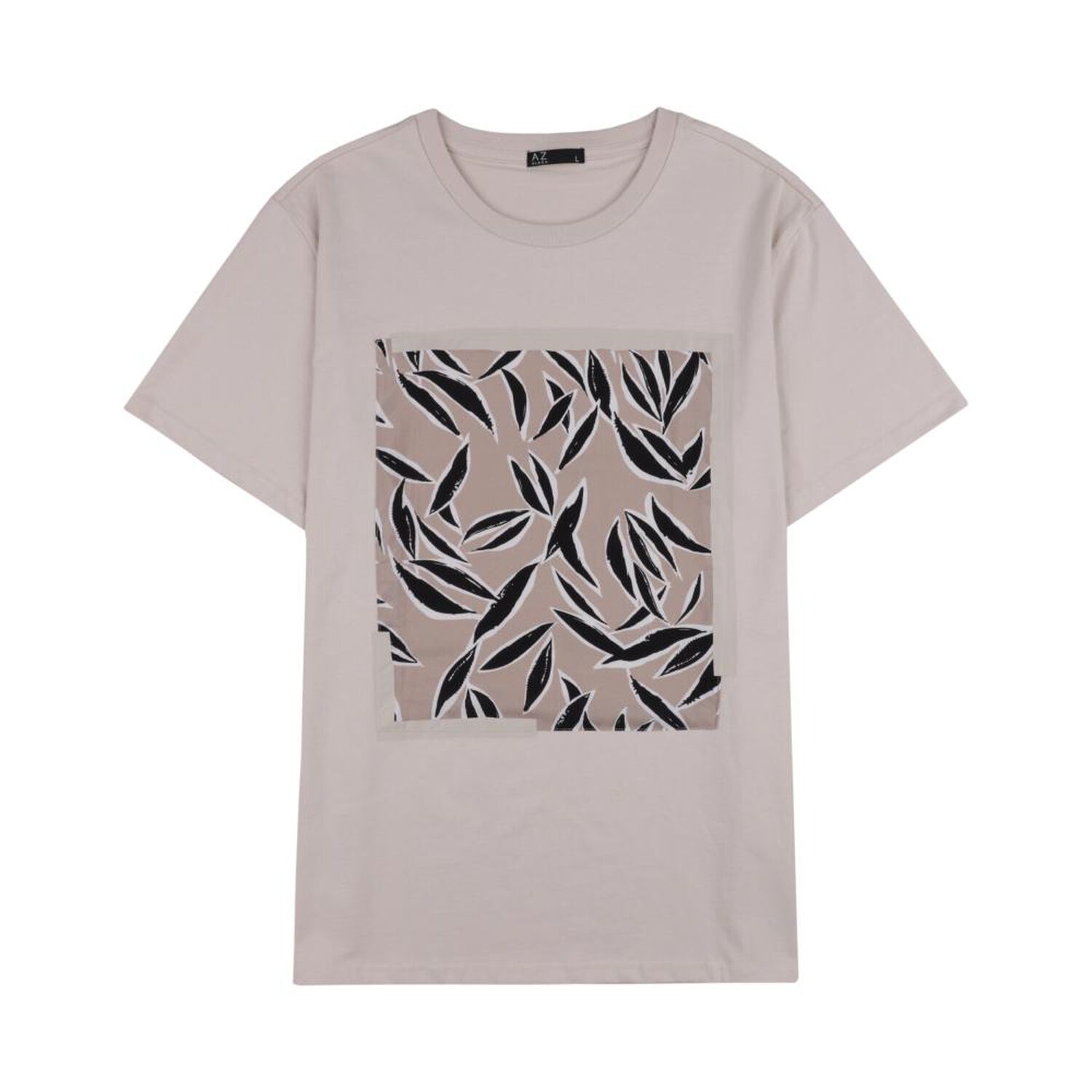 Polera Estampada Manga Corta Cuello Redondo Hombre Az Black image number 0.0
